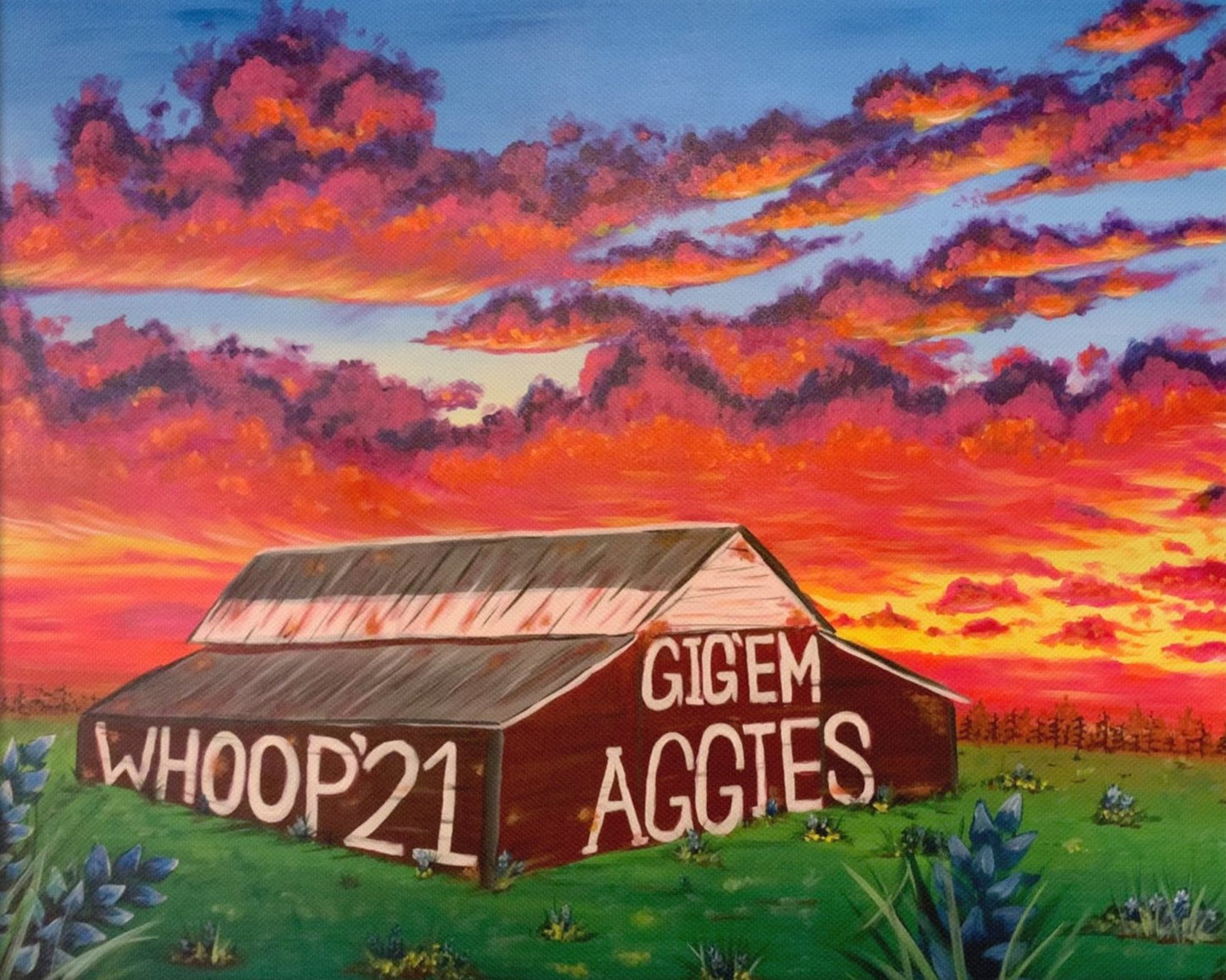 Aggie Barn at Sunset