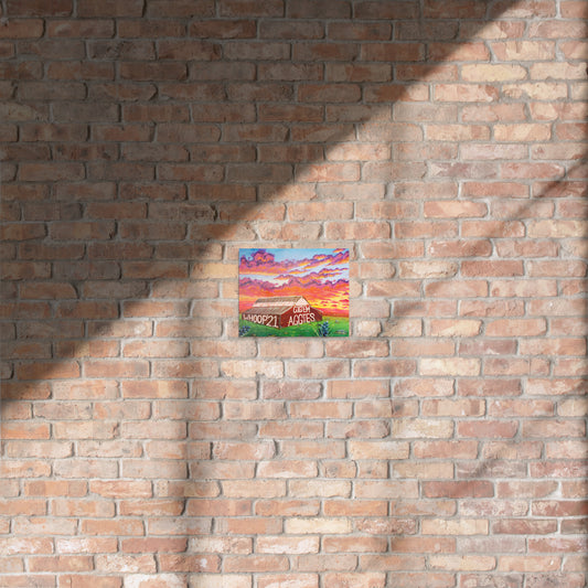 Aggie Barn at Sunset | HIGH GLOSS METAL PRINT